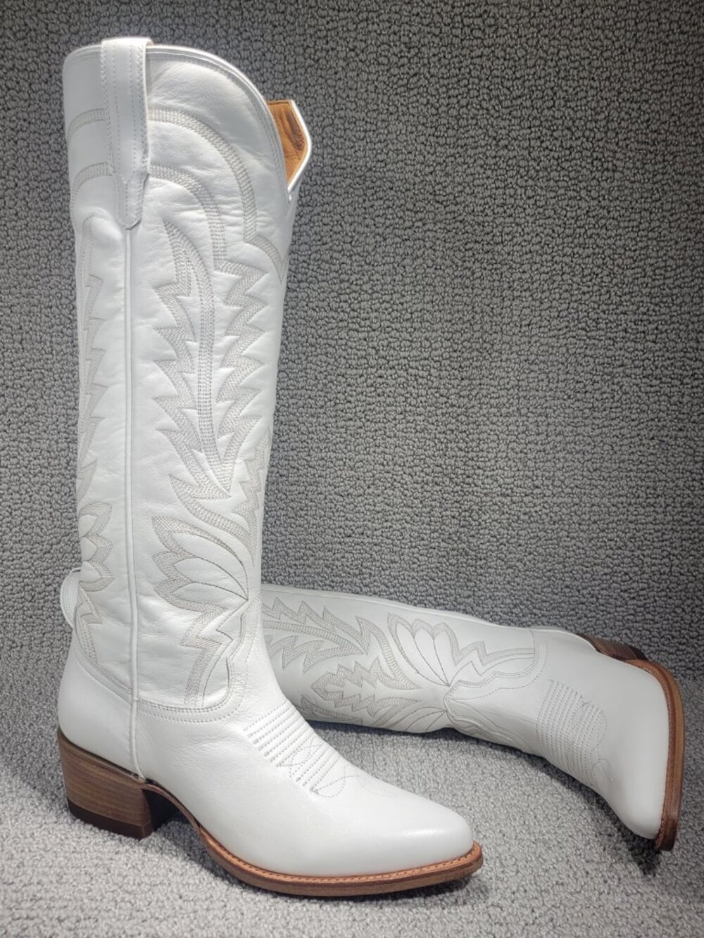 Tecovas The Abby Women's US Size 9B Snow Cowhide Leather Cowgirl Boots - Picture 12 of 14